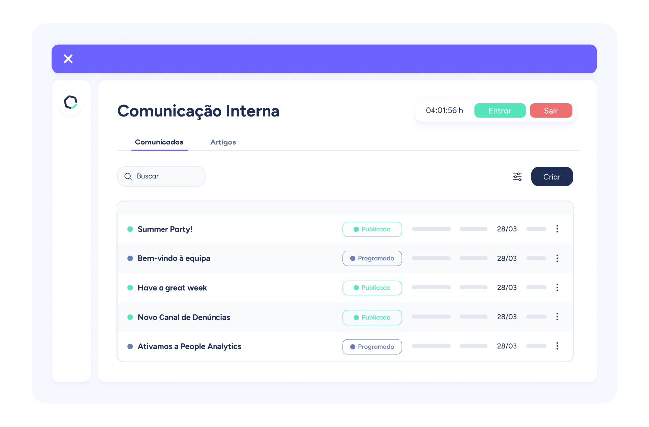 Plataforma de comunicação interna